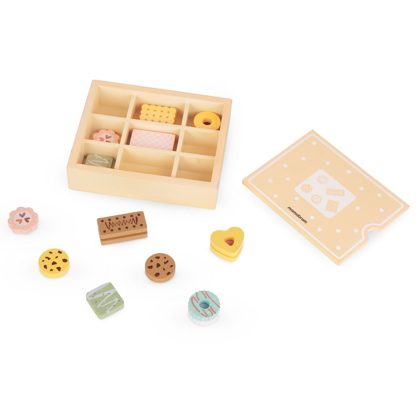 Drewniane pudełko z ciastkami - zestaw dla dzieci