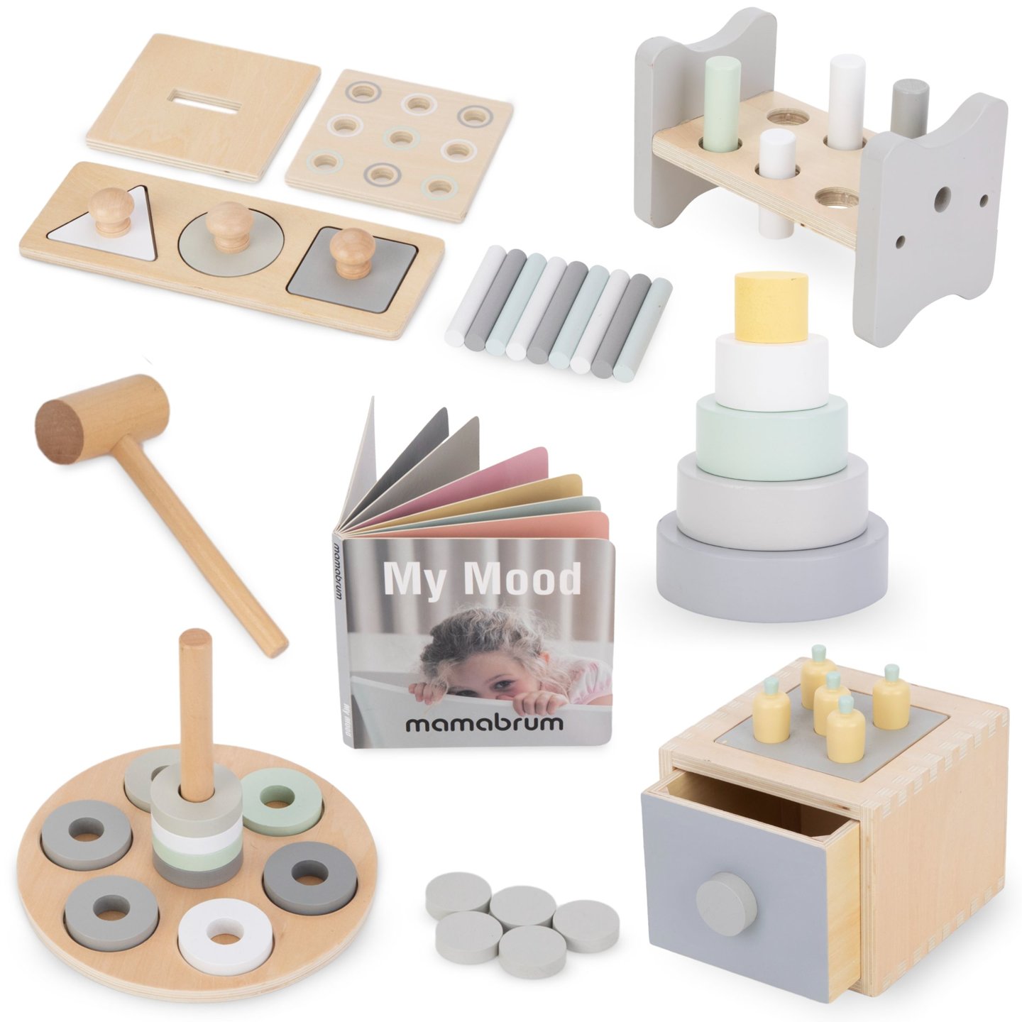 Pudełko edukacyjne Montessori dla małych dzieci - 6 zabawek