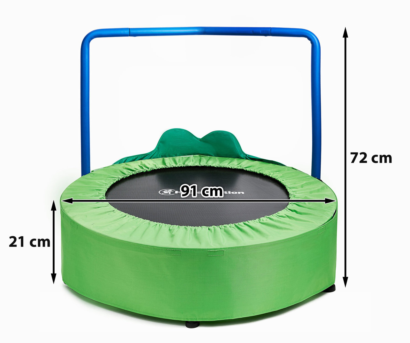 Żabka - mini trampolina dla dzieci - z rączką - 50kg max - 91cm -  do domu i ogrodu